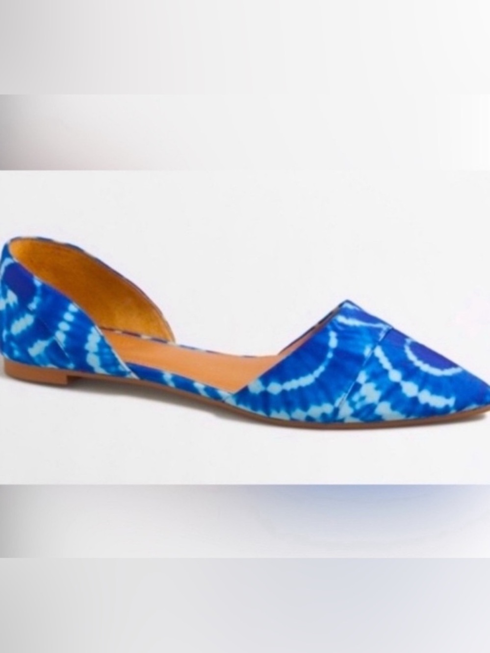 J. Crew Blue Tie-Dye D'Orsay
Pointed Toe Flat